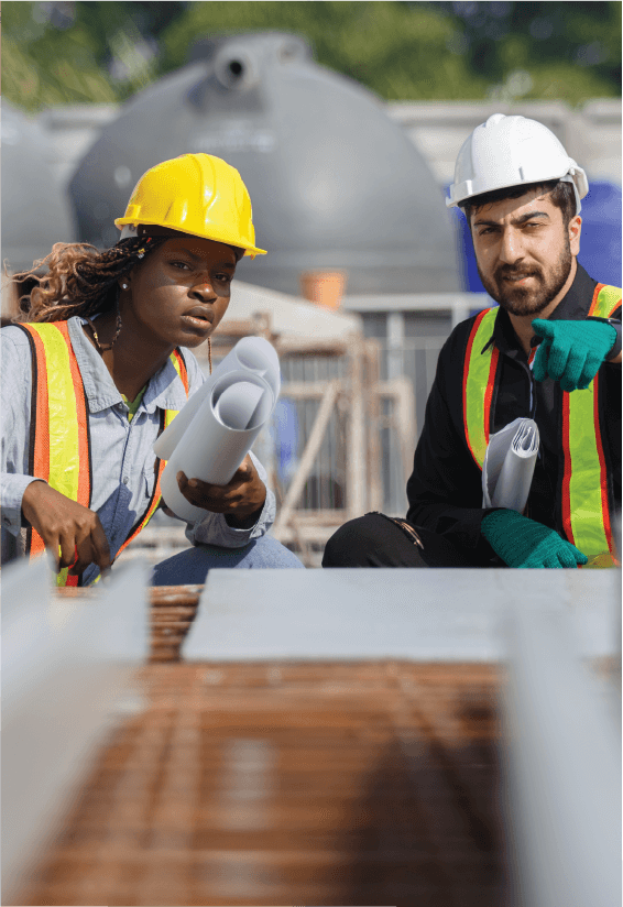 An image of a trained engineering instructing another