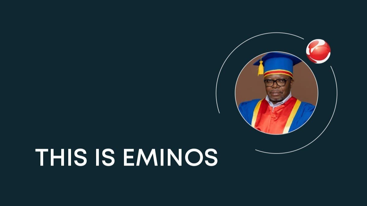 Image stating this is eminos with a picture of company president Dr Oliver Kanz